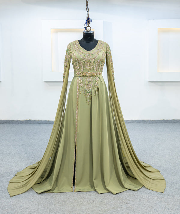 vert olive robe invitee (2411)