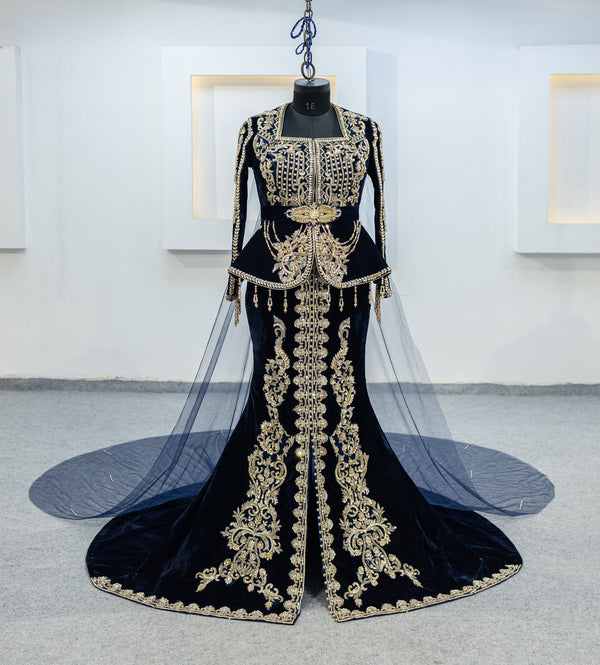 Bleu Nuit Karakou plus Jupe (MRV_1105)