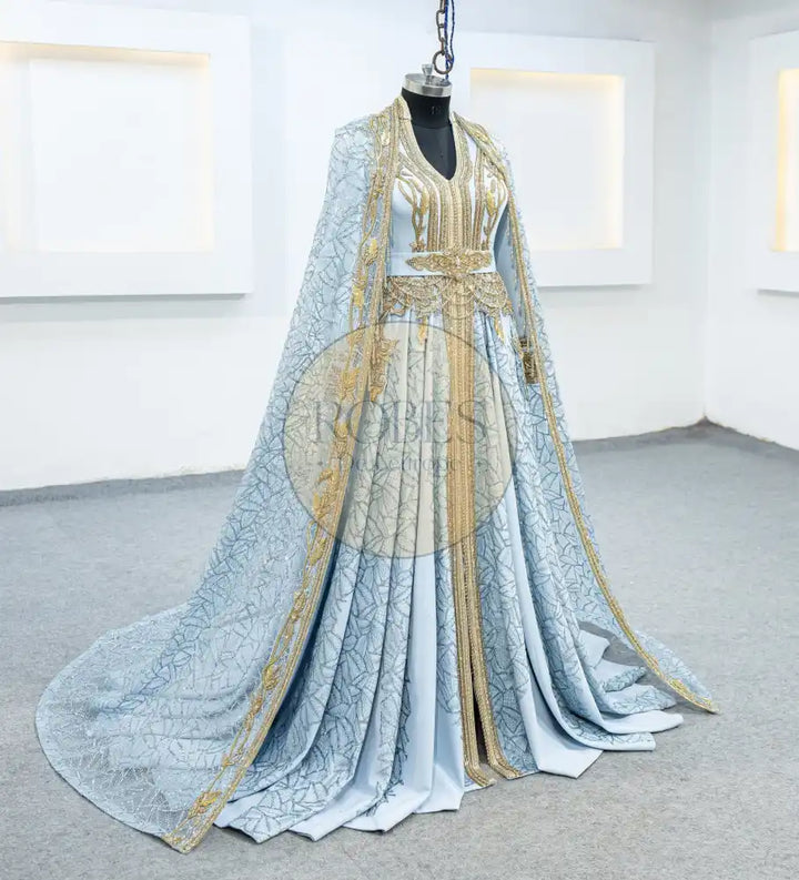 bleu ciel blousa plus cape (2509)