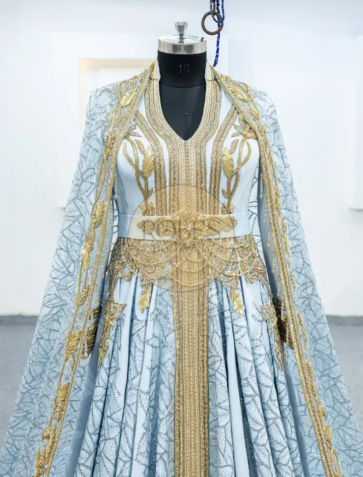 bleu ciel blousa plus cape (2509)