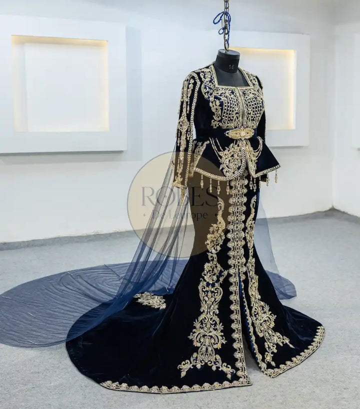 Bleu Nuit Karakou plus Jupe (MRV_1105)