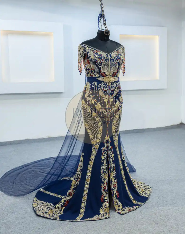 bleu nuit robe sirene (3079)