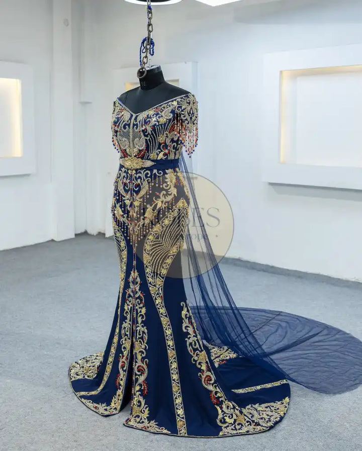 bleu nuit robe sirene (3079)