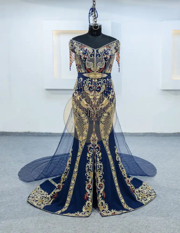 bleu nuit robe sirene (3079)