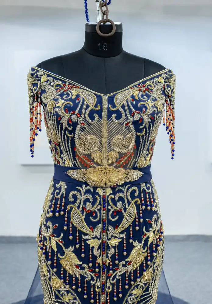 bleu nuit robe sirene (3079)