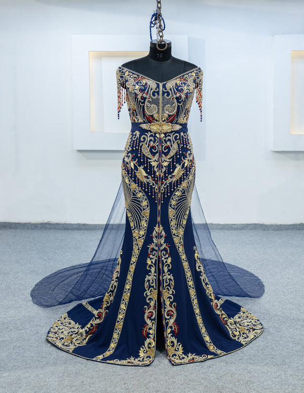 bleu nuit robe sirene (3079)