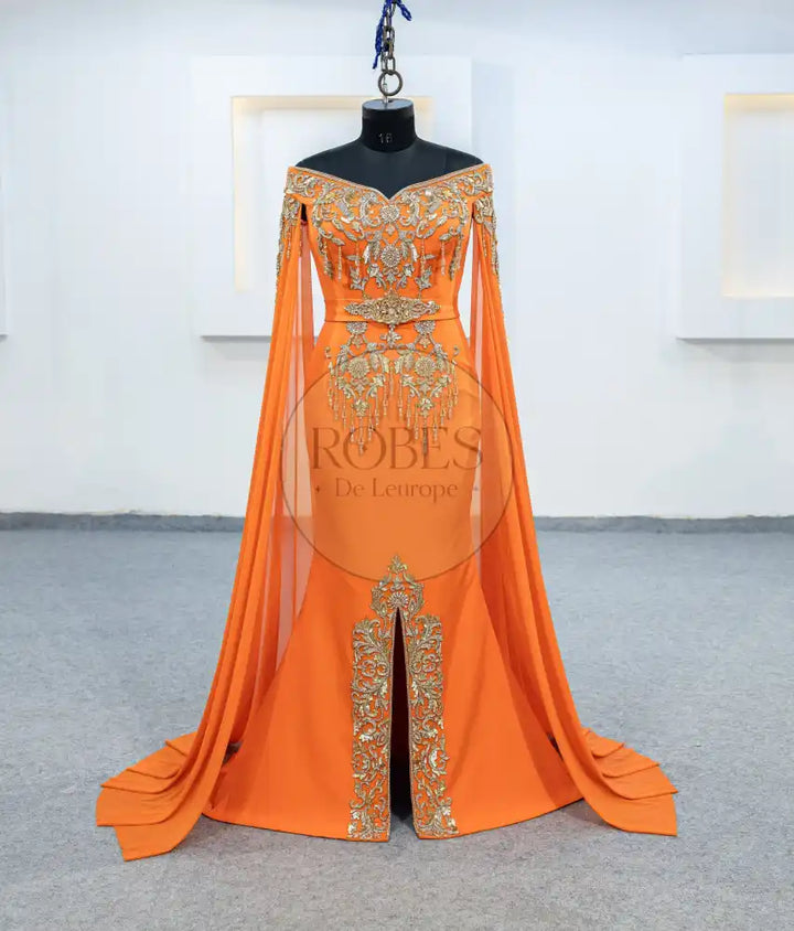 l’orange sirene robes invitee plus manches longue (3060)