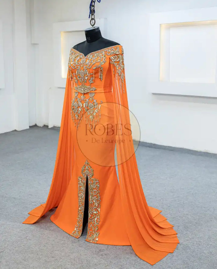 l’orange sirene robes invitee plus manches longue (3060)