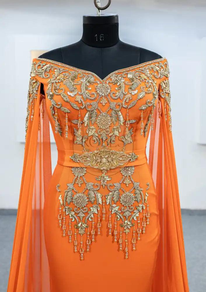 l’orange sirene robes invitee plus manches longue (3060)