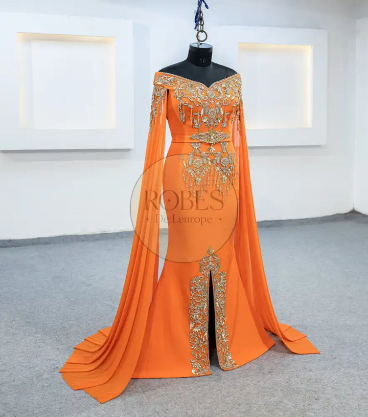 l’orange sirene robes invitee plus manches longue (3060)