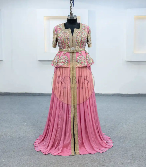 rose robe plus veste (MRV_3597)