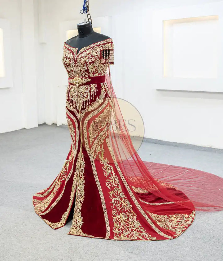 rouge et bordeaux robe sirene (2072)