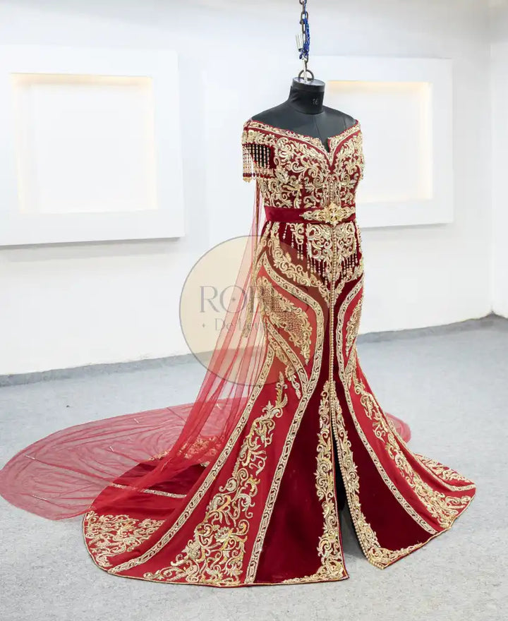 rouge et bordeaux robe sirene (2072)