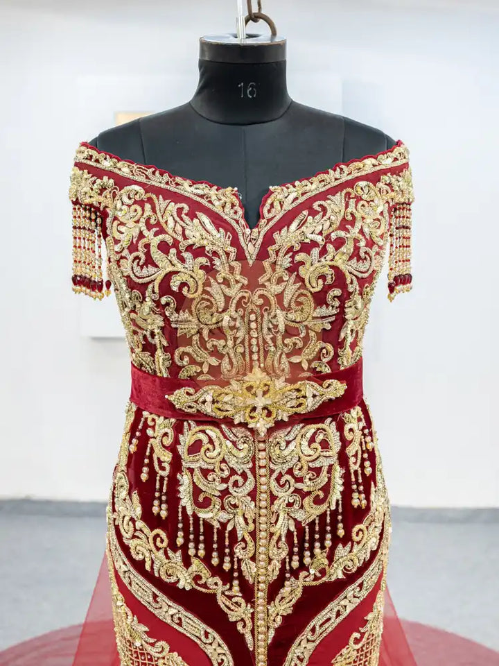 rouge et bordeaux robe sirene (2072)