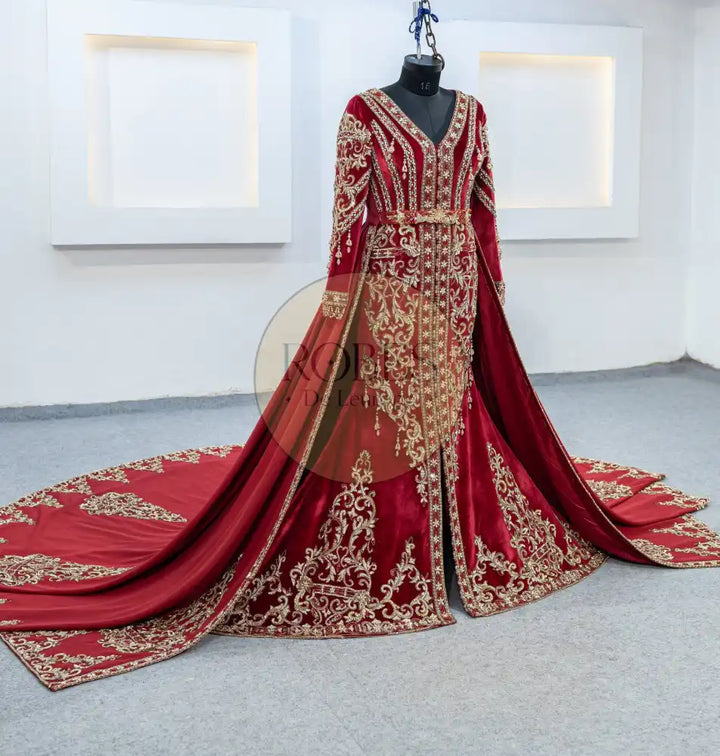 rouge robe sirene plus surjupe (3069)