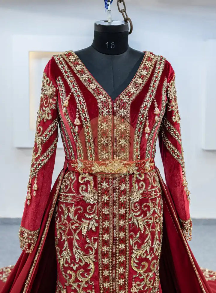 rouge robe sirene plus surjupe (3069)