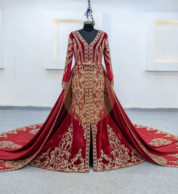 rouge robe sirene plus surjupe (3069)