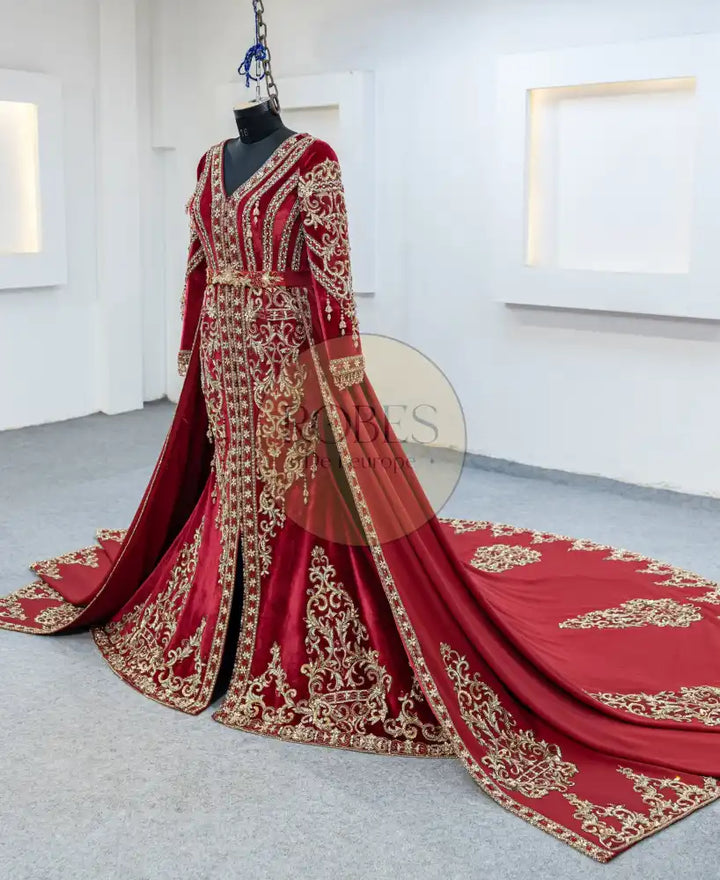 rouge robe sirene plus surjupe (3069)