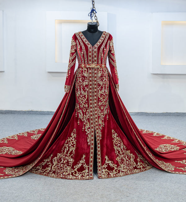 rouge robe sirene plus surjupe (3069)