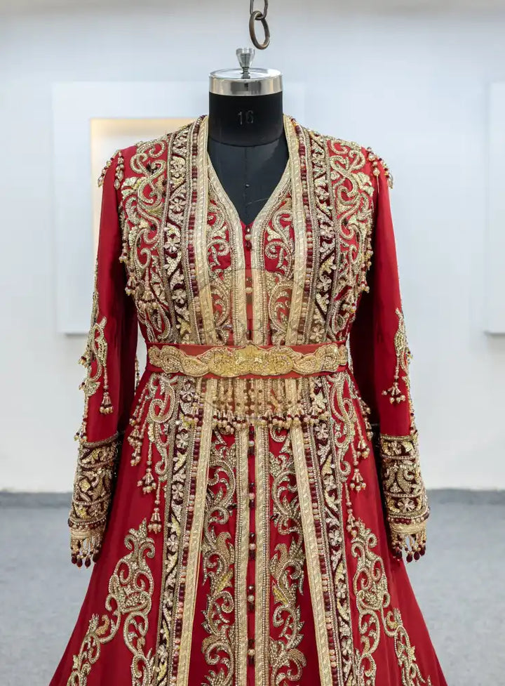 Rouge Takshita Avec Surjupe (MRV_0334)