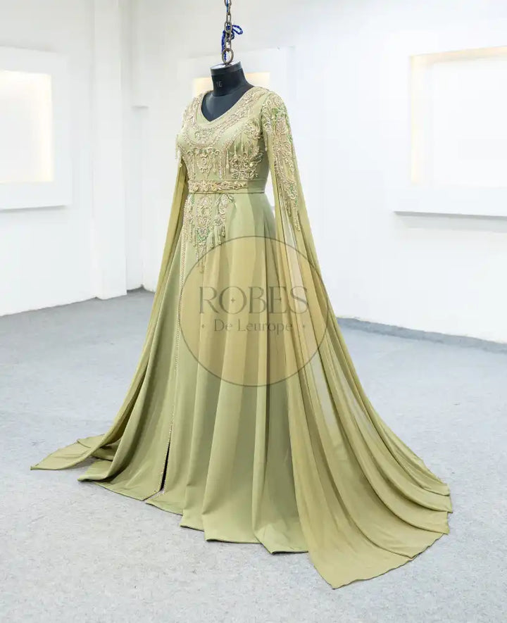 vert olive robe invitee (2411)