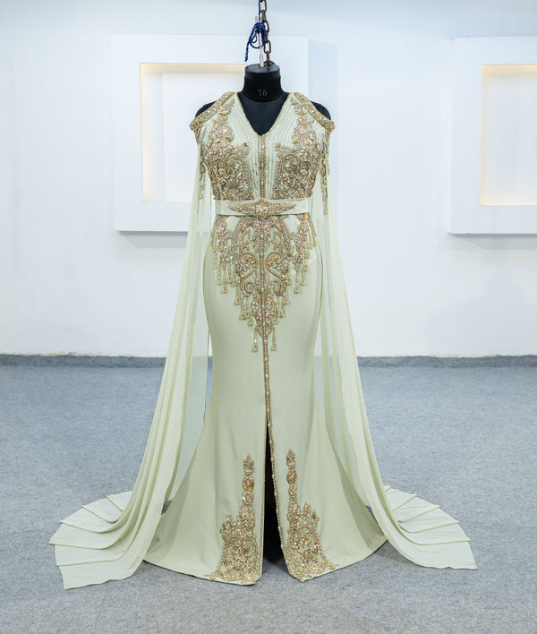 vert olive robe sirene (3665)